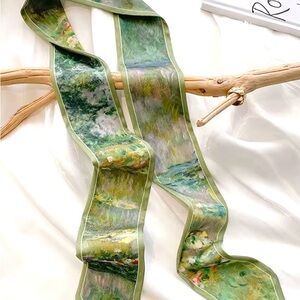 Artistic Monet Silk Skinny Scarf